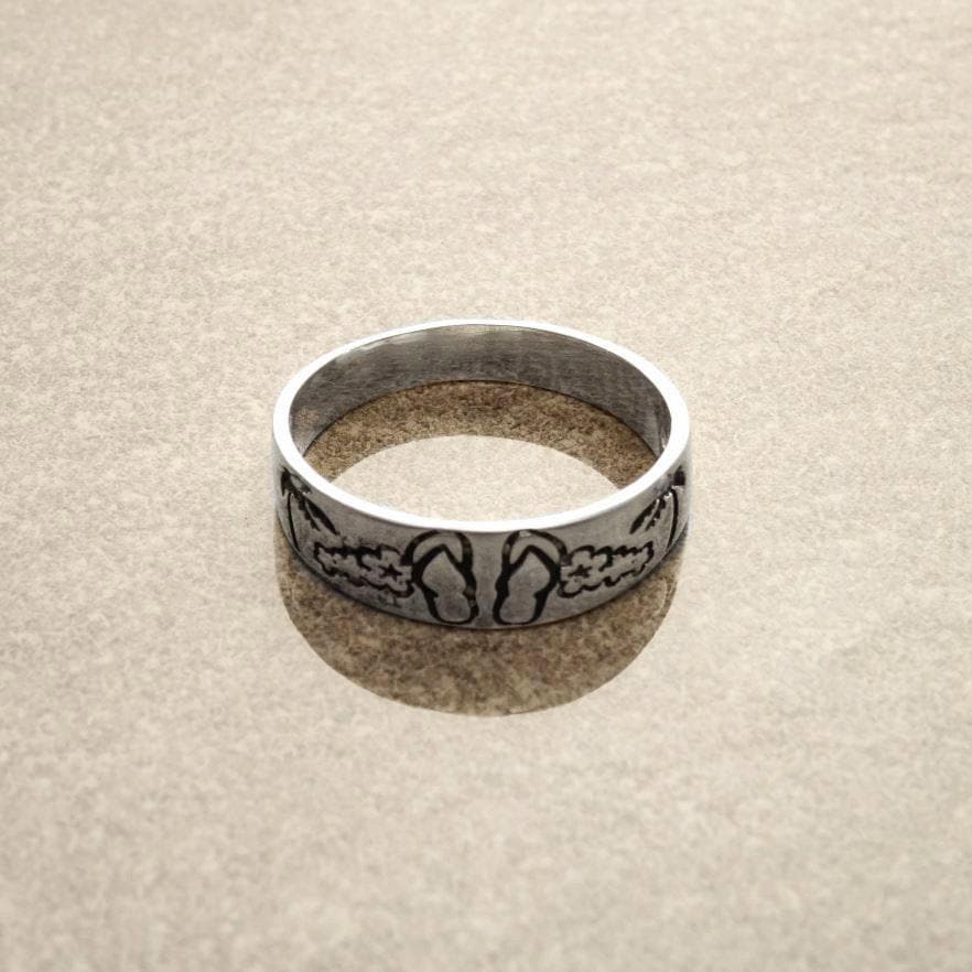 Sterling Silver Hawaiian Plumeria Ring, Tropical Flower Band