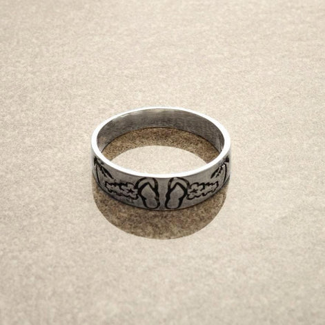 Sterling Silver Hawaiian Plumeria Ring, Tropical Flower Band