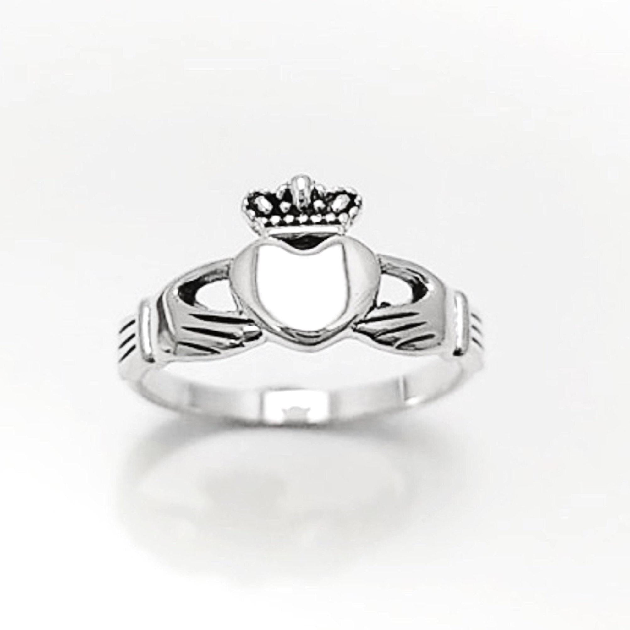 Claddagh ring, Celtic Sterling Silver Ring, Claddagh Promise Ring, Celtic Engagement Promise Crown Ring Irish Traditional, Friendship ring