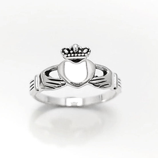 Claddagh ring, Celtic Sterling Silver Ring, Claddagh Promise Ring, Celtic Engagement Promise Crown Ring Irish Traditional, Friendship ring