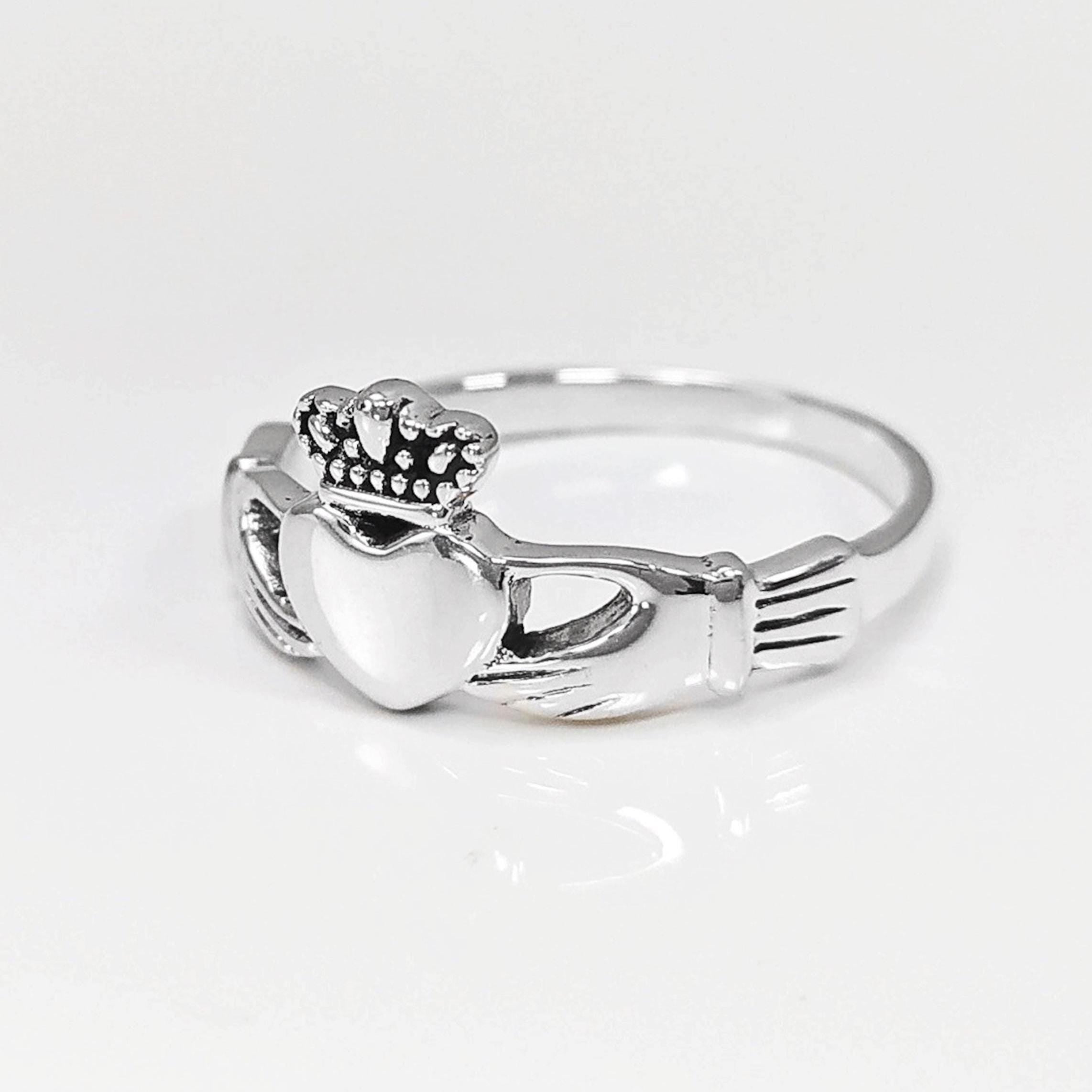 Claddagh ring, Celtic Sterling Silver Ring, Claddagh Promise Ring, Celtic Engagement Promise Crown Ring Irish Traditional, Friendship ring