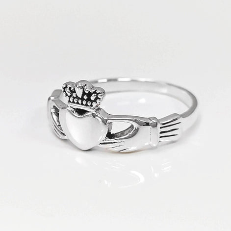 Claddagh ring, Celtic Sterling Silver Ring, Claddagh Promise Ring, Celtic Engagement Promise Crown Ring Irish Traditional, Friendship ring