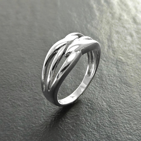 Sterling Silver Double Band Cross Ring, Promise Ring