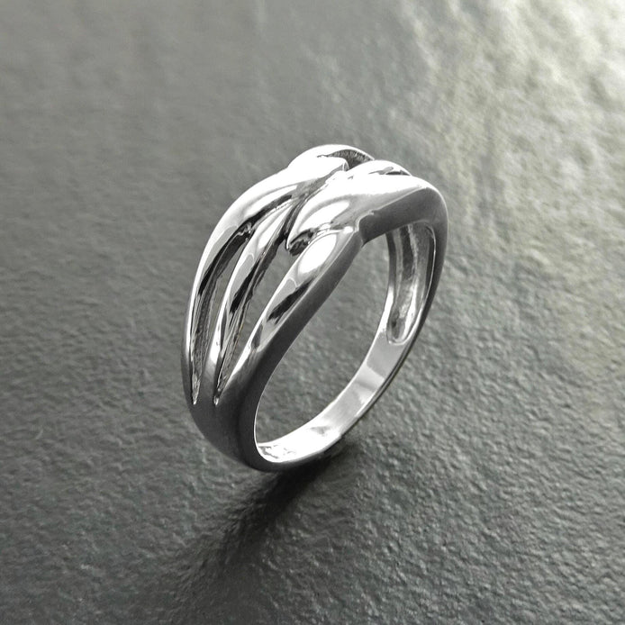 Sterling Silver Double Band Cross Ring, Promise Ring