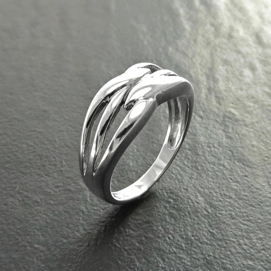 Sterling Silver Double Band Cross Ring, Promise Ring