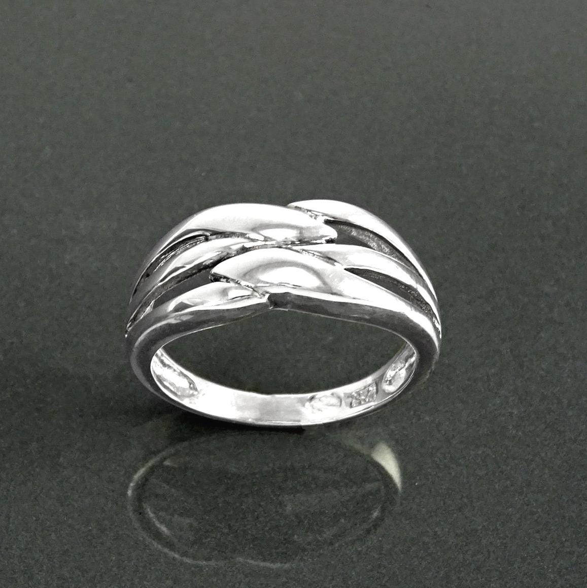 Sterling Silver Double Band Cross Ring, Promise Ring