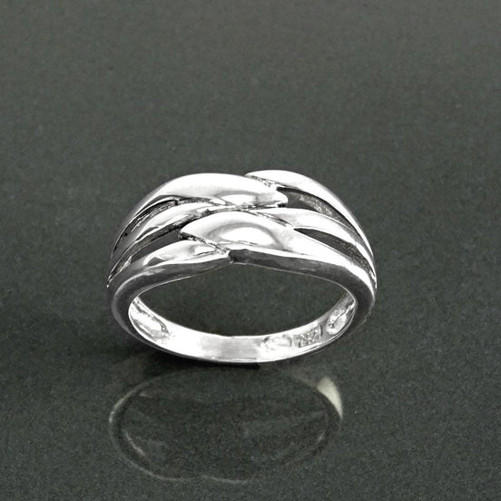 Sterling Silver Double Band Cross Ring, Promise Ring
