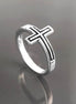 Sterling Silver Cross Ring, Sideways Crucifix, Religious Jewelry, 925