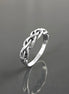 Sterling Silver Braided Viking Ring, Norse Tribal Band, Celtic Knot Jewelry