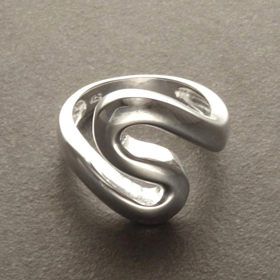 Sterling Squiggle Ring - "S" Ring, Zigzag Ring - Sterling Silver Ring - Ring - Wave Ring - Large Spiral Ring - Infinity Ring - Swirl Ring -