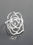 Sterling Silver Rose Filigree Ring, Open Work Floral Lace Jewelry