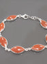Red Jasper Sterling Silver Bracelet, Modern Stone Jewelry 925.