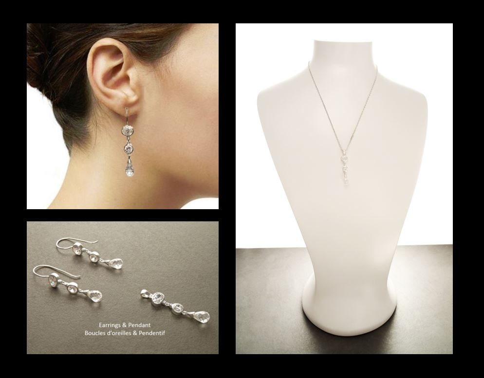 Diamond Drop Earrings • Sterling Silver • Elegant Dangle Earrings • Faceted Teardrop Cz Stone