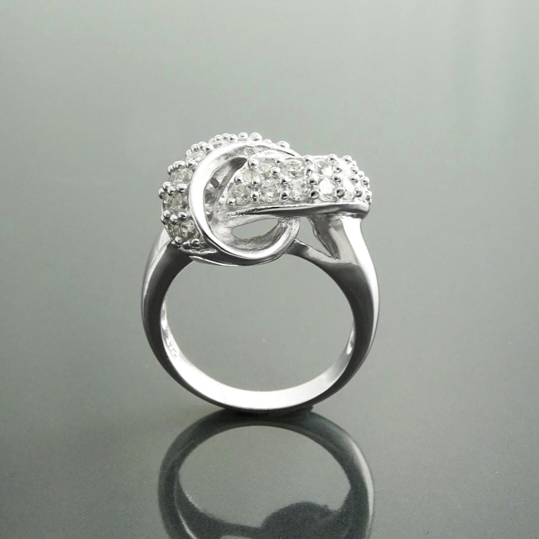 side of Love Knot Ring • 925 Sterling Silver • Promise Ring • Valentine's Day Gift for Women