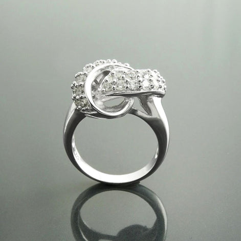 side of Love Knot Ring • 925 Sterling Silver • Promise Ring • Valentine's Day Gift for Women