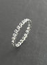 Sterling Silver Infinity Knot Ring, Braided Loop Band, 925 Small jewel stackable band