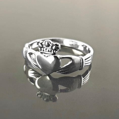 Claddagh ring, Celtic Sterling Silver Ring, Claddagh Promise Ring, Celtic Engagement Promise Crown Ring Irish Traditional, Friendship ring