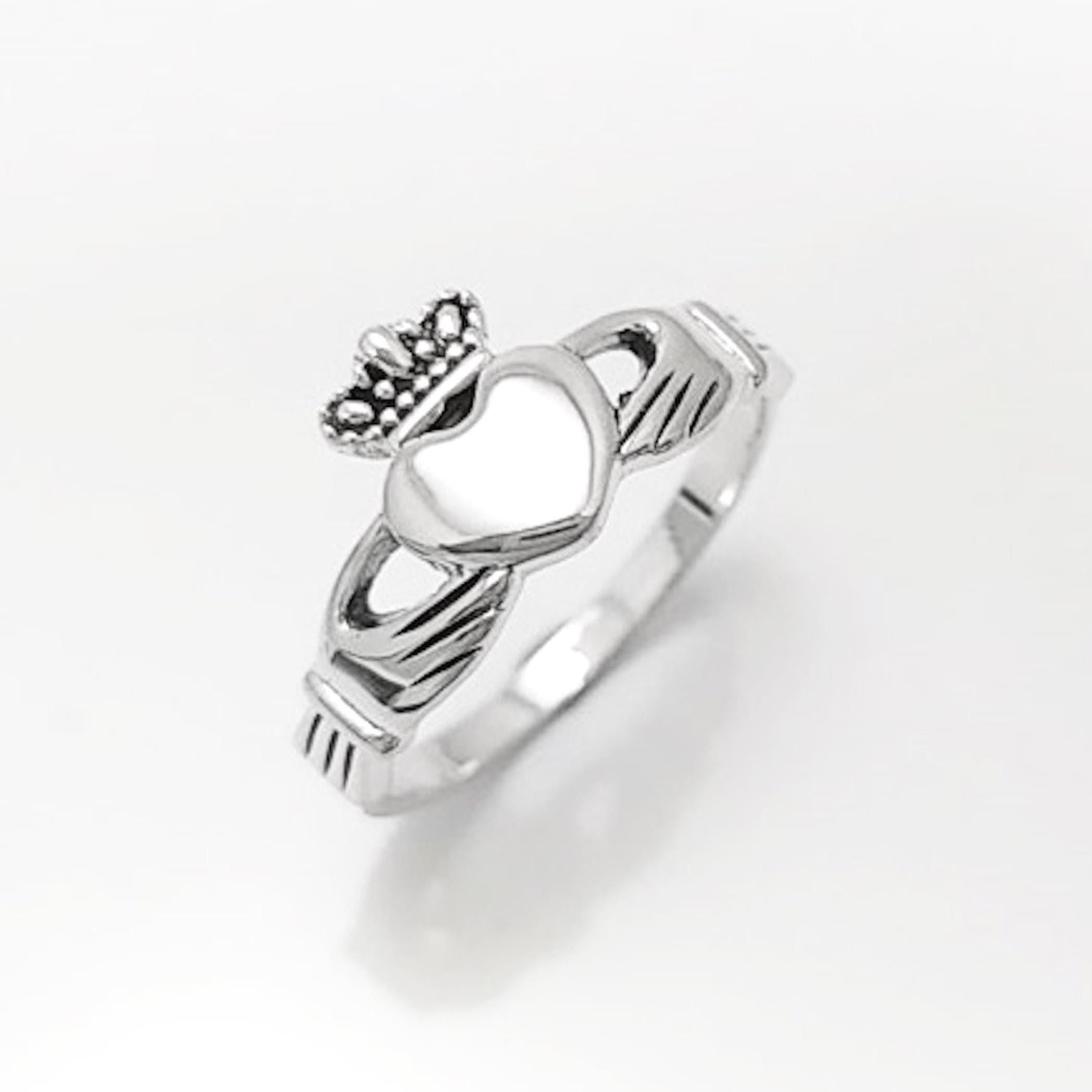 Claddagh ring, Celtic Sterling Silver Ring, Claddagh Promise Ring, Celtic Engagement Promise Crown Ring Irish Traditional, Friendship ring