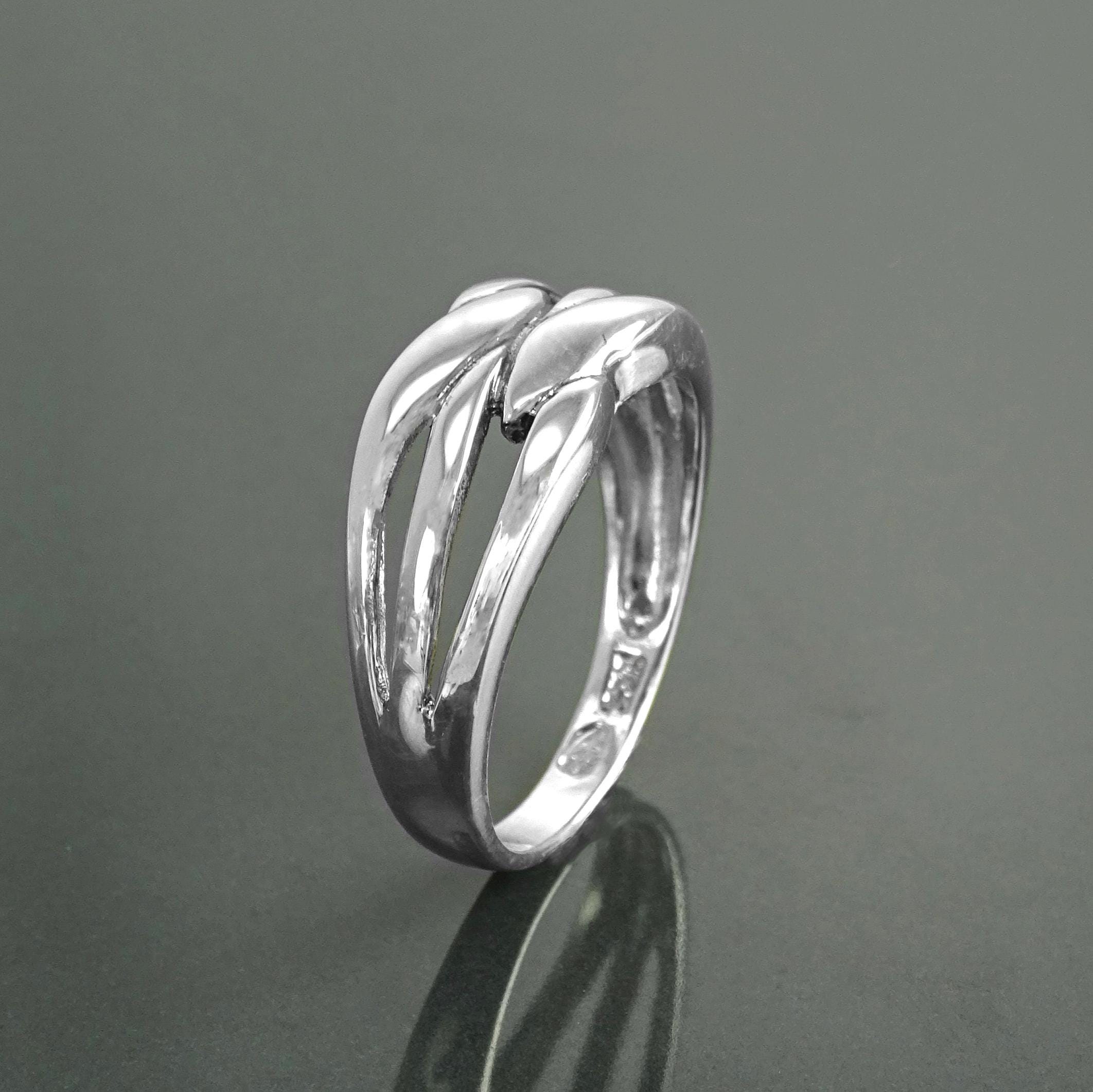Sterling Silver Double Band Cross Ring, Promise Ring