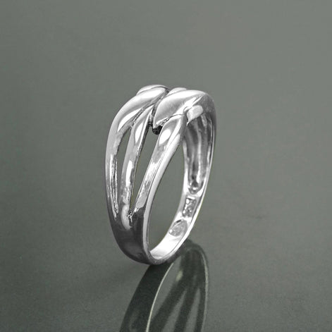Sterling Silver Double Band Cross Ring, Promise Ring