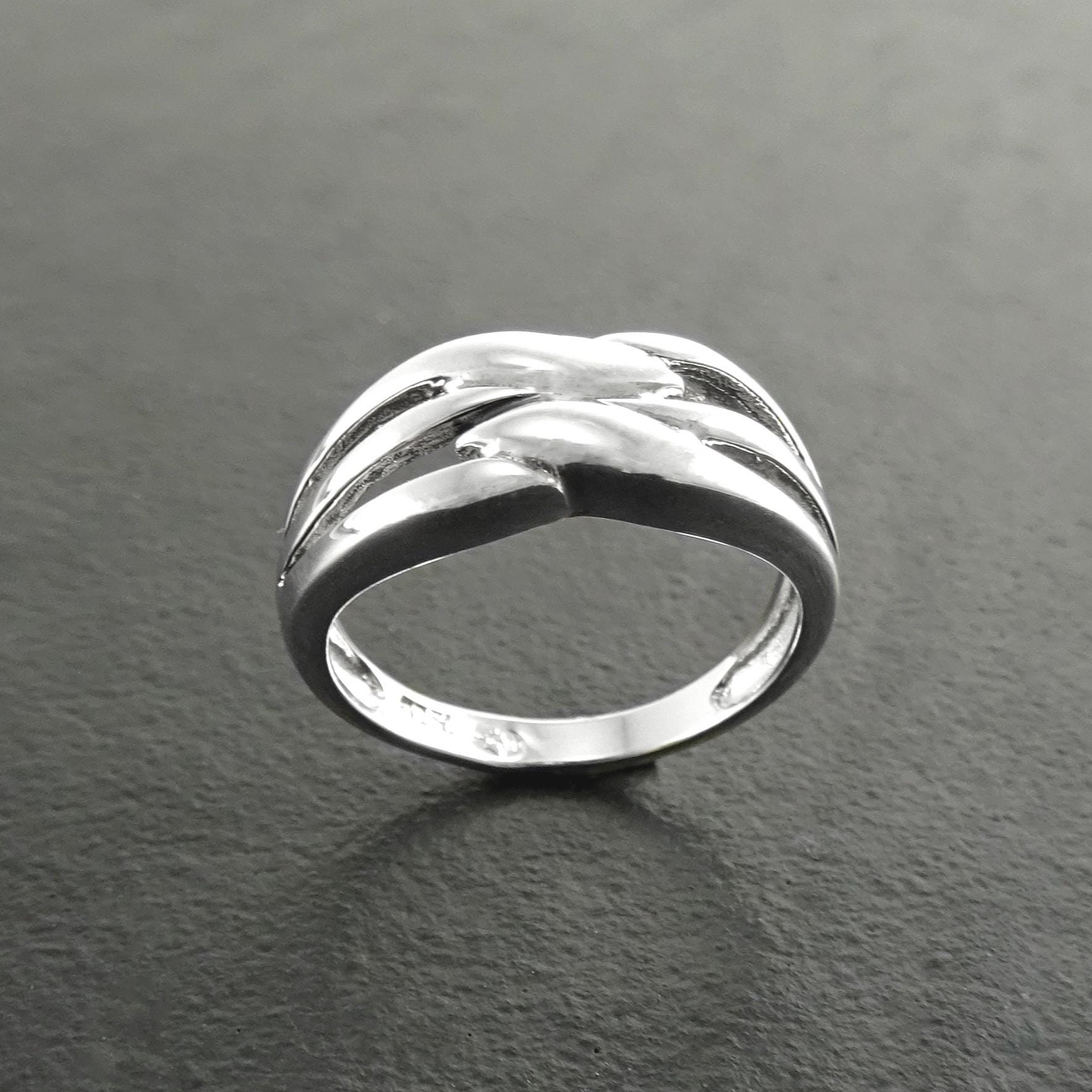 Sterling Silver Double Band Cross Ring, Promise Ring