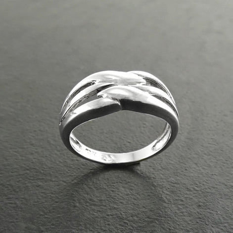 Sterling Silver Double Band Cross Ring, Promise Ring