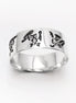 Handmade Sterling Silver Band Ring, Hawaiian Tiki Engraved, Tribal Surf Style, Large Ring