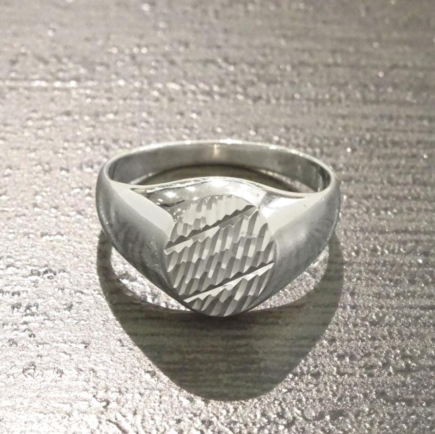 Mens Signet Ring 925, Sterling Silver jewelry, Light hollow Classic men’s signet, Engraved diamond Lines, man gift, Father's Day idea