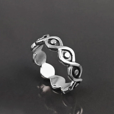 Sterling Silver Third Eye Ring • Evil Eye Protection Jewelry • Good Luck Talisman Band