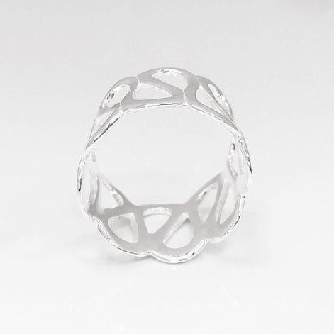 Sterling Meander Cuff Ring, 925 Silver, Ring, Greek Pattern Large Band Ring, Hellenic Spiral Ring, Large Frieze Ring, Wide Open Swirl Ring