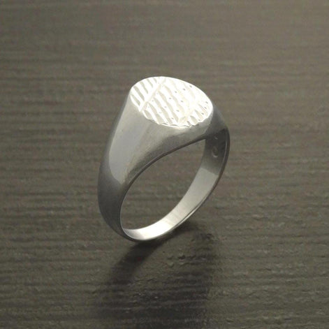 Mens Signet Ring 925, Sterling Silver jewelry, Light hollow Classic men’s signet, Engraved diamond Lines, man gift, Father's Day idea