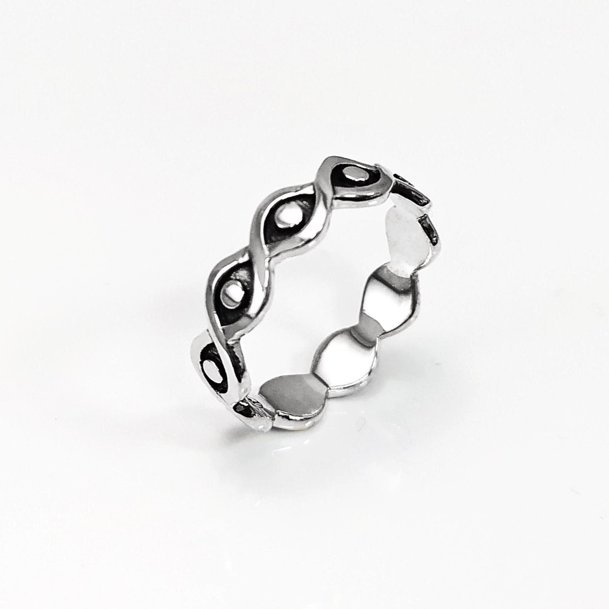 Sterling Silver Third Eye Ring • Evil Eye Protection Jewelry • Good Luck Talisman Band
