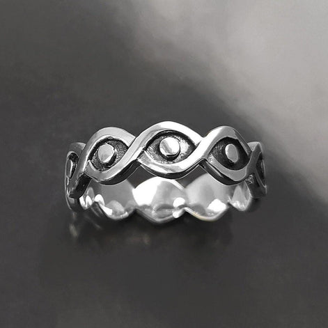 Sterling Silver Third Eye Ring • Evil Eye Protection Jewelry • Good Luck Talisman Band
