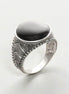 Braided Sterling Silver 925 Onyx Ring, Ethnic Tribal style Jewelry