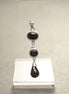 Black Stone Pendant, Sterling Silver, Necklace with Pending Black Stones Pendant, Black Cz, Modern Dangle Stones Pendant Earrings set