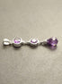 Purple Long Pendant - Sterling Silver Pendant - Purple Stones Cz - Long silver Pendant - Modern Set - Violet Small Stone pendant