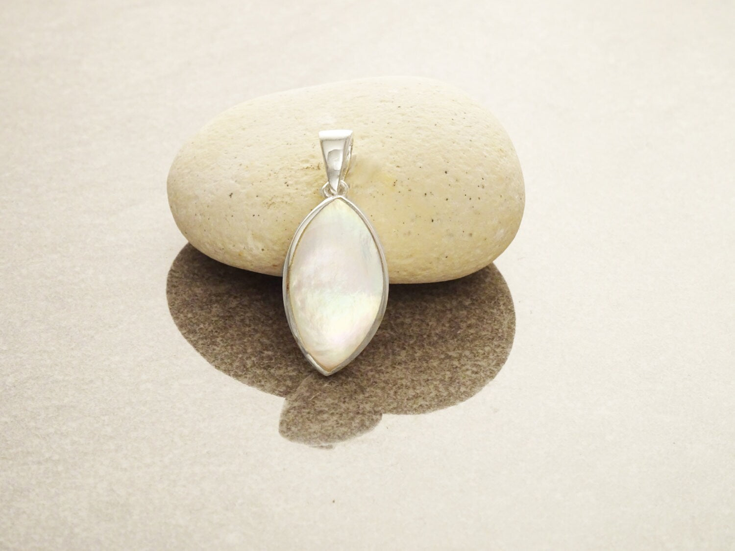 White Shell Stud Earrings, Sterling Silver Earrings, Genuine Mother of Pearl , Almond Shape, Minimalist Pearl Earrings, Dainty Earrings
