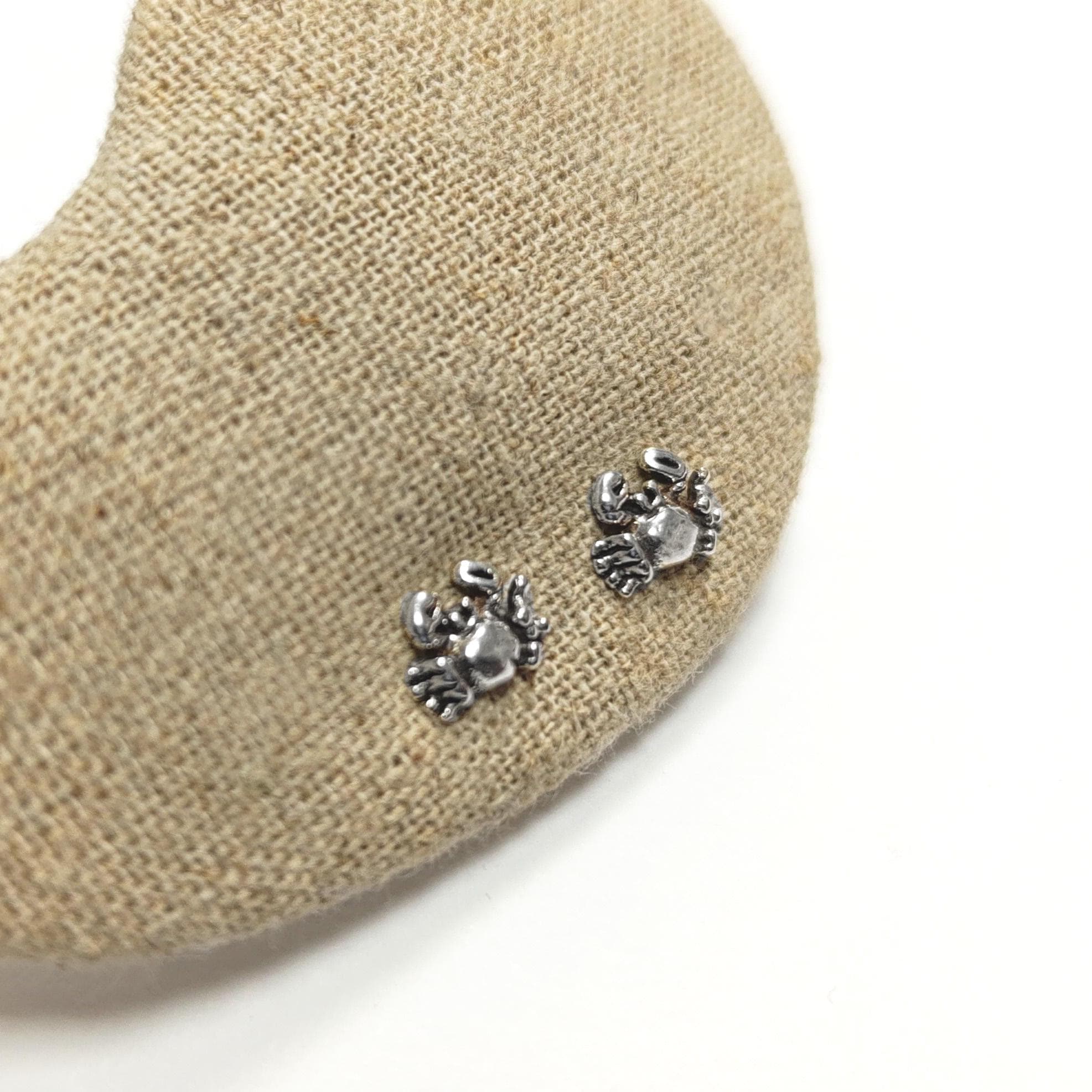 Crab Stud Earrings - Sterling Silver- 3D Crab - Seaside Memories - Sea Earrings - Ocean - Cute, Fun, Whimsical and Pretty Jewelry