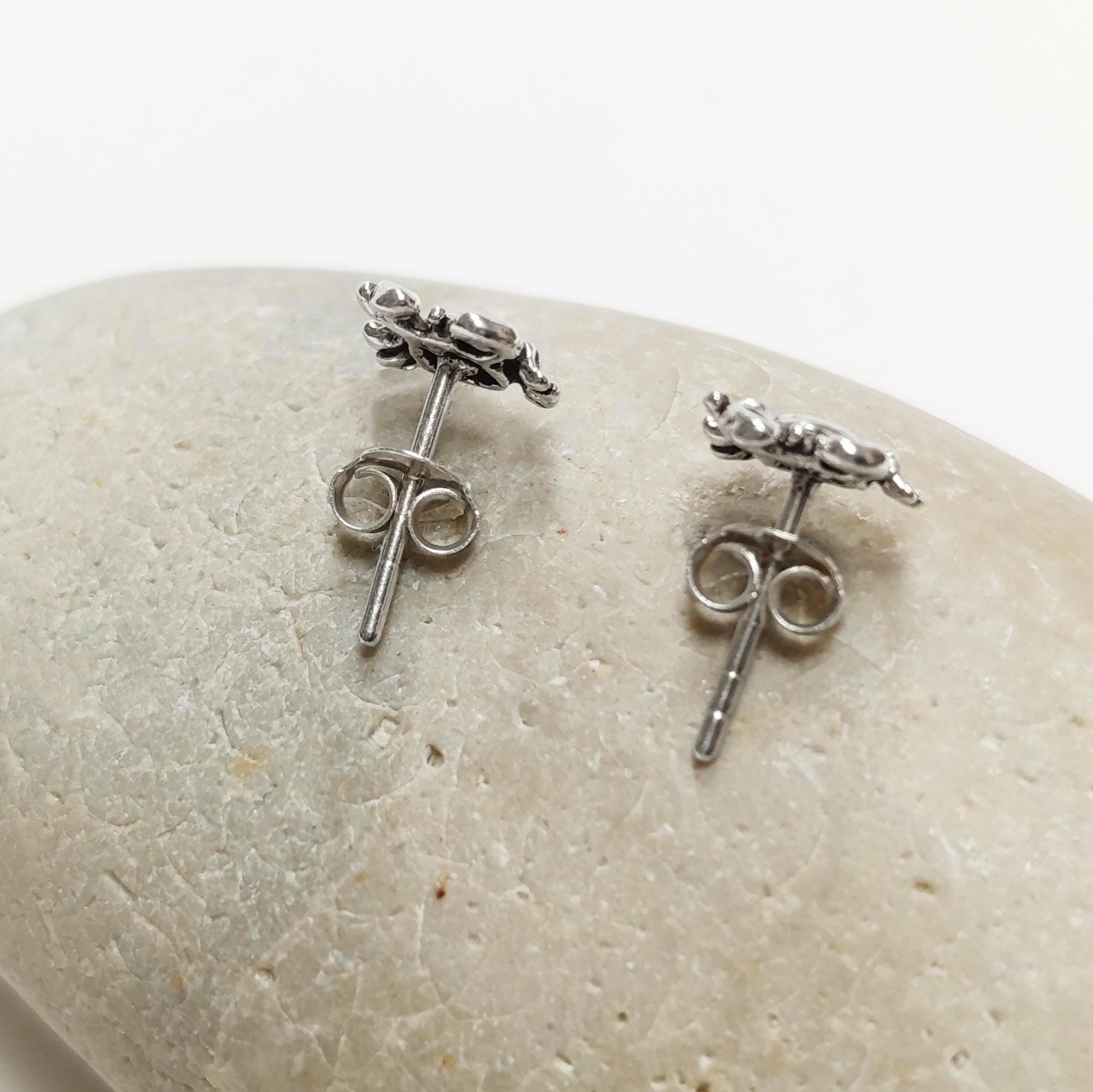 Crab Stud Earrings - Sterling Silver- 3D Crab - Seaside Memories - Sea Earrings - Ocean - Cute, Fun, Whimsical and Pretty Jewelry