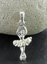 Sterling Silver Ballerina Pendant, Enameled White Tutu, Dancer Jewelry, Dance Recital Gift