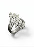 Sterling Silver Bypass Ring with CZ Stones, Modern Wrap Design