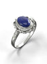 Sterling Silver Lapis Lazuli Ring, Boho Studded Pattern
