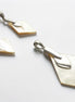 Mother of Pearl Diamond Earrings & Pendant Set, Sterling Silver, Geometric Shell Jewelry