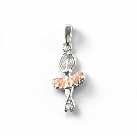 Pendant Ballerina 925 Silver, Small Pendant Pink Tutu, Dance Recital Gift