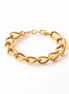 View of a Chunky Curb Chain Bracelet closed, with a studio white background
Product type: bracelet
Material:  18K Gold Filled, stainless steel base
Color: yellow gold
Style: unisex, modern, bold, minimalist
Design details: oversized oval curb links, polished finish, chunky chain silhouette, lobster clasp, extender chain
Best for: everyday wear, statement styling, gifting, layering, men, women, unisex jewelry lovers