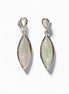 Sterling Silver Oval Earrings, White Mother of Pearl Shell Jewelry, Dangle MOP 925
