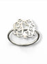 Clover Heart Ring, Sterling Silver, Lucky Four Leaf and Filigree Hearts Design, Celtic Gift