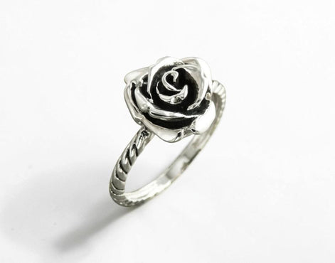 Rose Blossom Ring, Sterling Silver, Romantic Rose Flower, Engagement Ring, Handmade Rosebud Ring, Promise Jewelry, Valentine's Day Gifts
