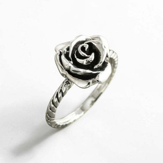 Rose Blossom Ring, Sterling Silver, Romantic Rose Flower, Engagement Ring, Handmade Rosebud Ring, Promise Jewelry, Valentine's Day Gifts