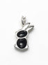 Rabbit Pendant, Sterling Silver, Black Onyx Stone Bunny Charm, Minimalist Necklace